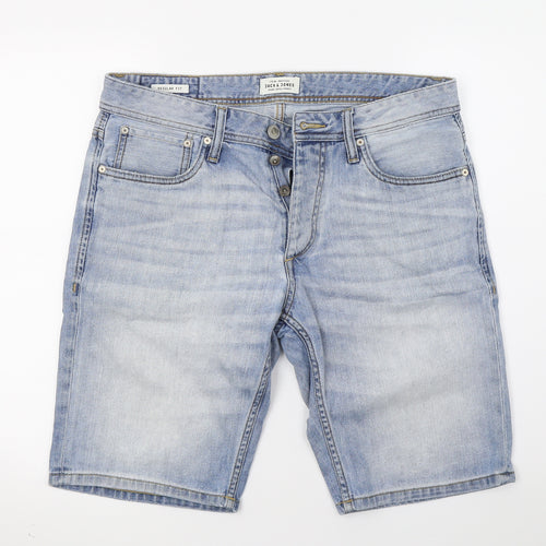 JACK & JONES Mens Blue  Denim Bermuda Shorts Size M