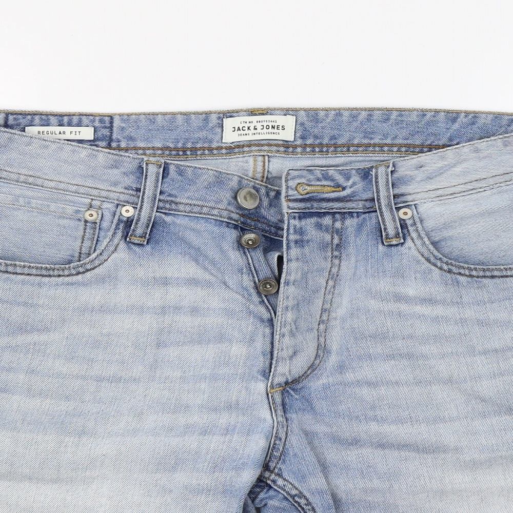 JACK & JONES Mens Blue  Denim Bermuda Shorts Size M