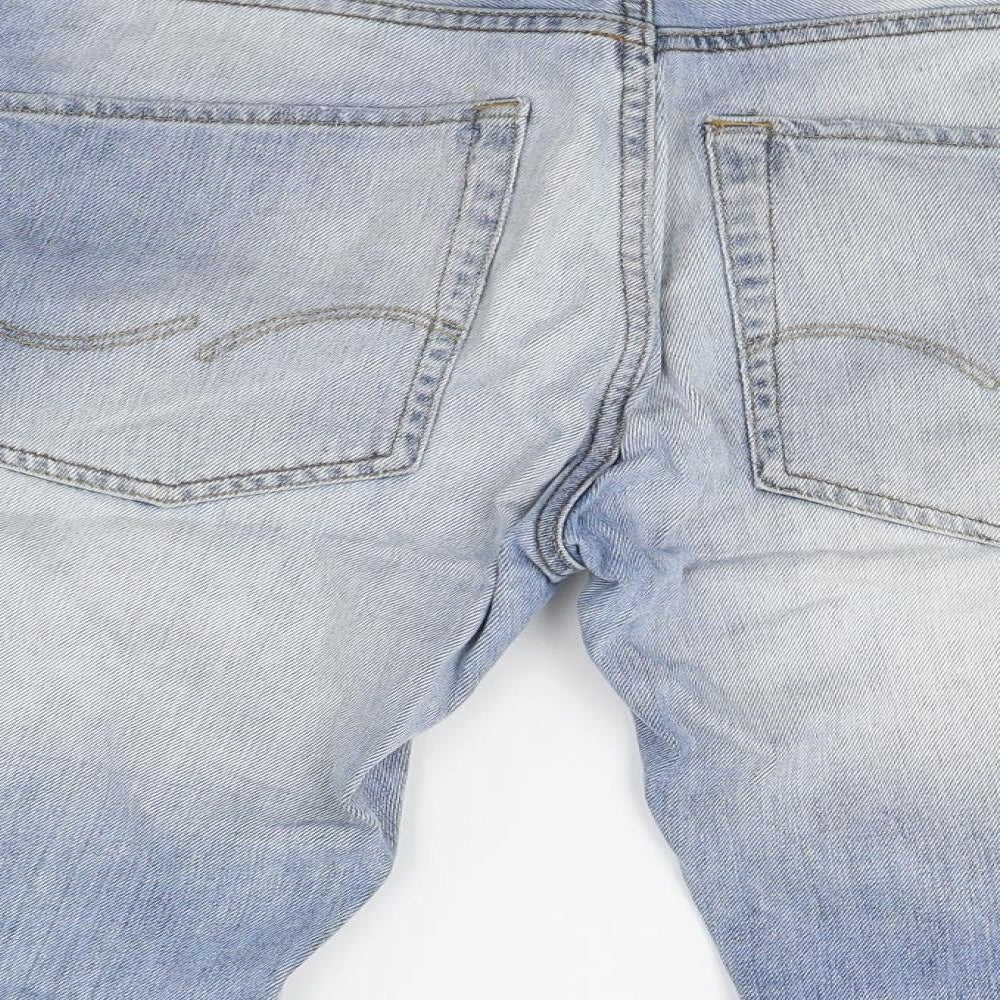 JACK & JONES Mens Blue  Denim Bermuda Shorts Size M