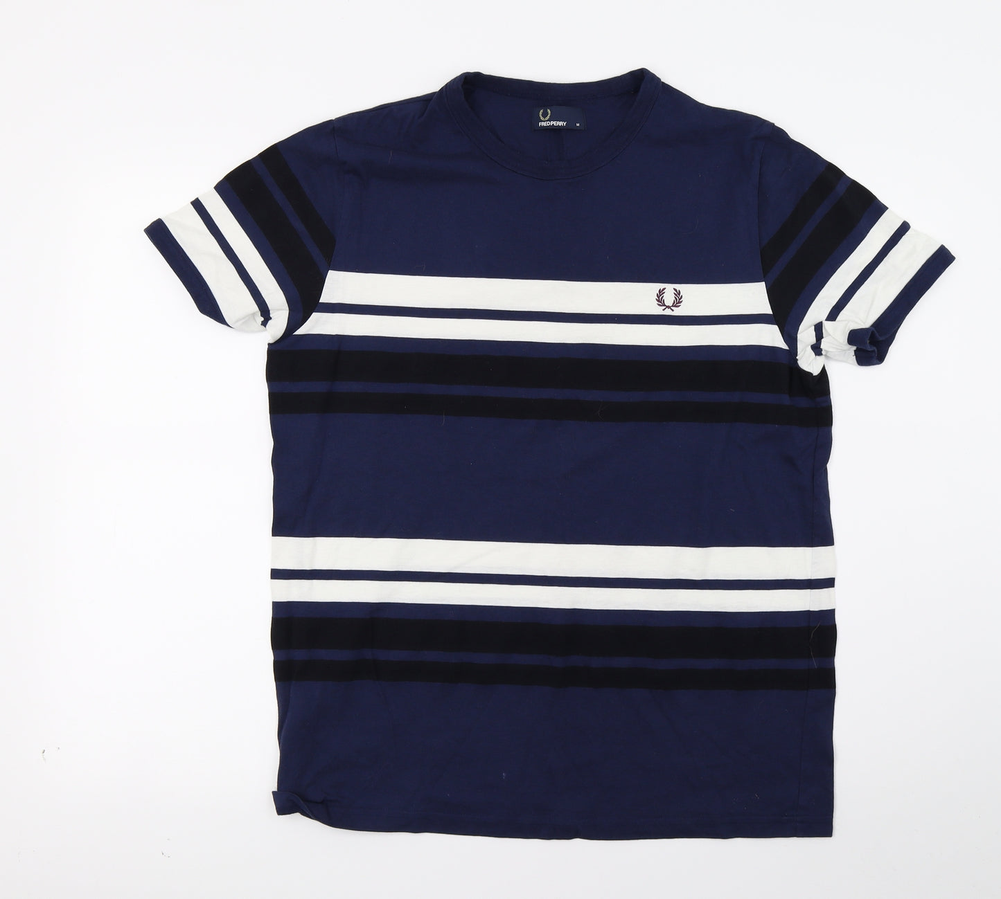 Fred Perry Mens Blue Striped   T-Shirt Size M