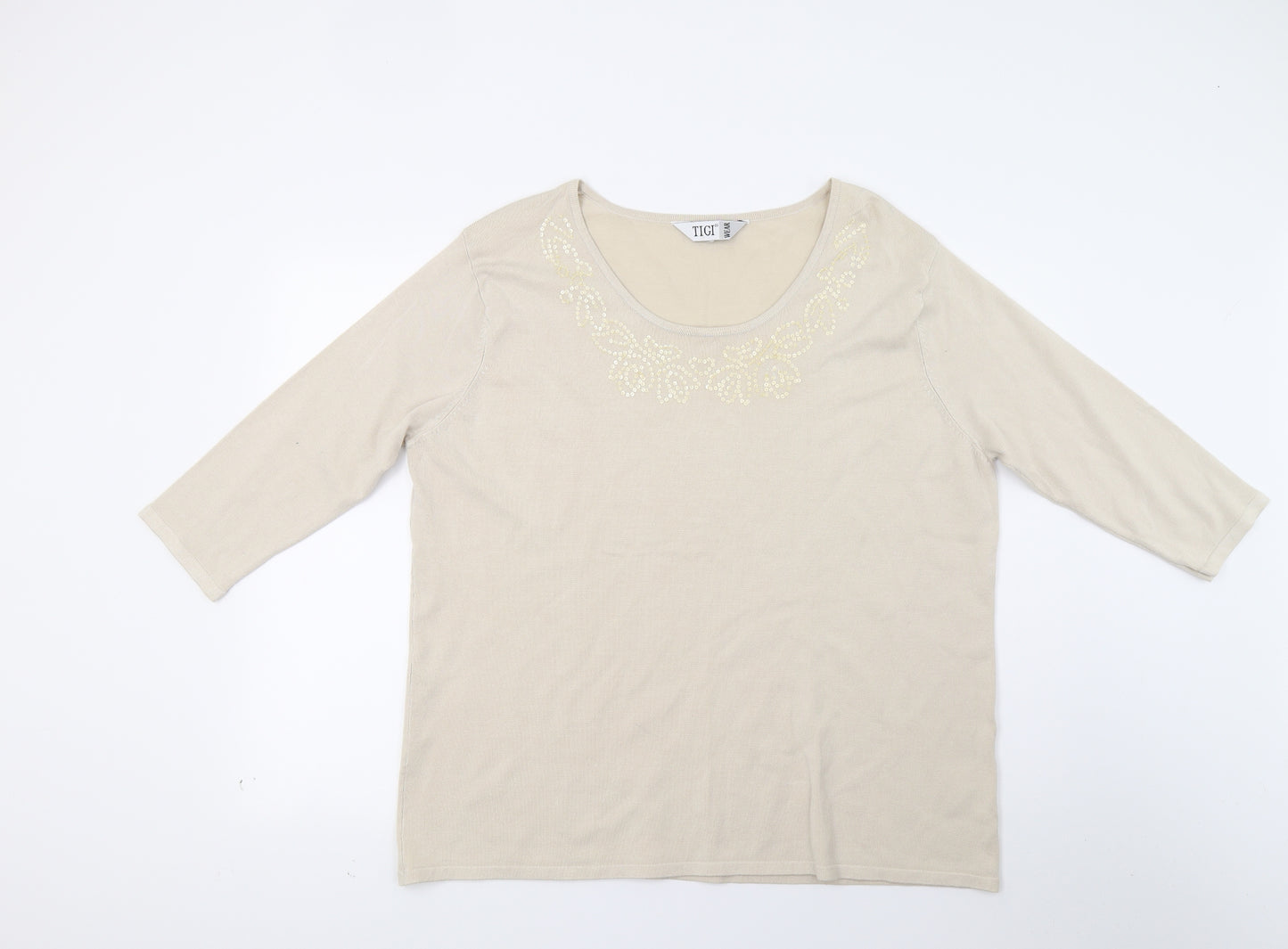 Tigi Womens Beige   Pullover Jumper Size XL