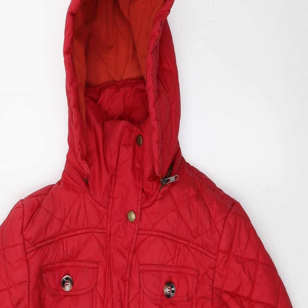 Glamourous Womens Red   Quilted Coat Size 10
