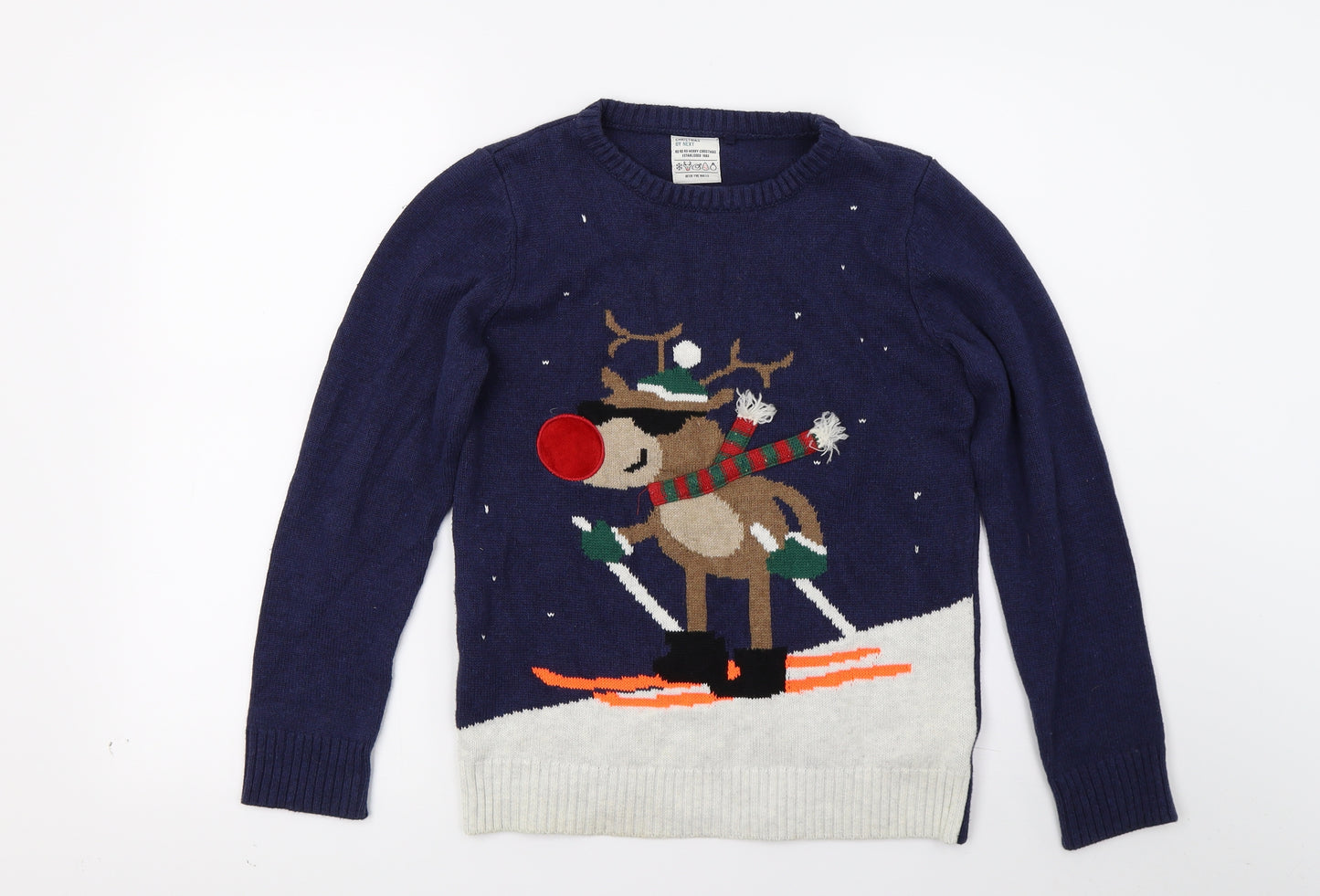 NEXT Boys Blue  Knit Pullover Jumper Size 11-12 Years  - Christmas