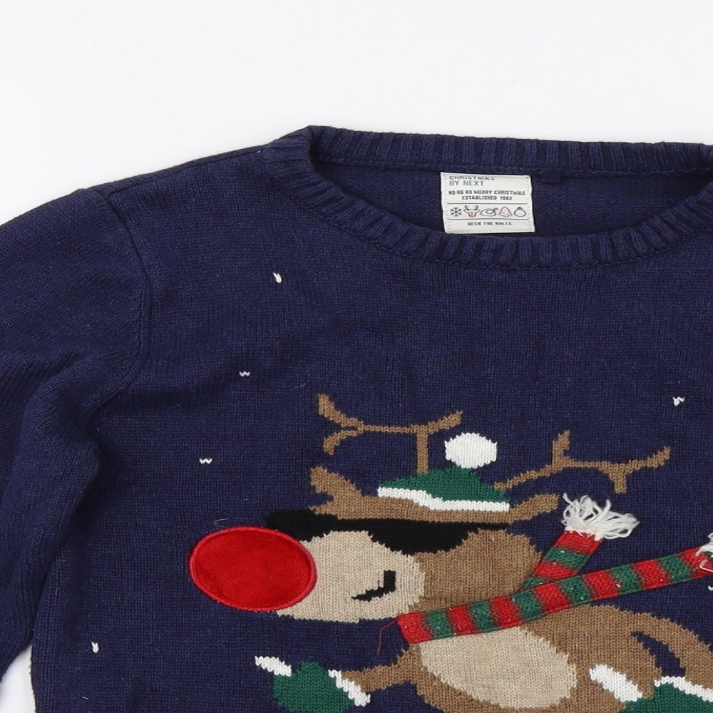 NEXT Boys Blue  Knit Pullover Jumper Size 11-12 Years  - Christmas