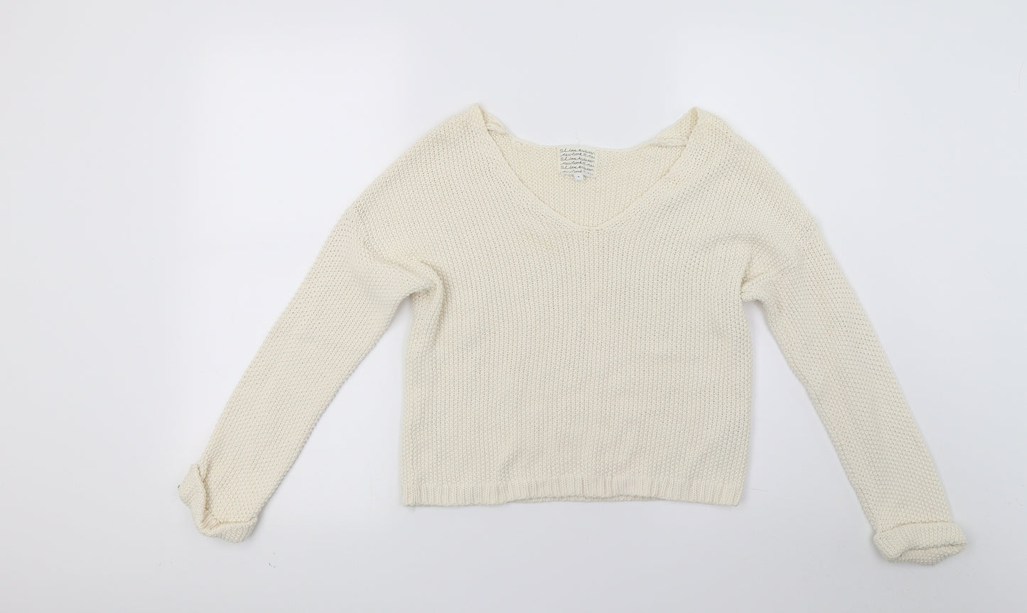 New Look Womens White   Pullover Jumper Size 8