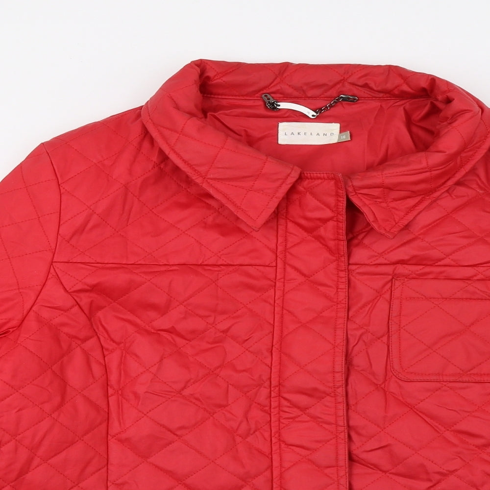 Lakeland Womens Red   Quilted Coat Size 16