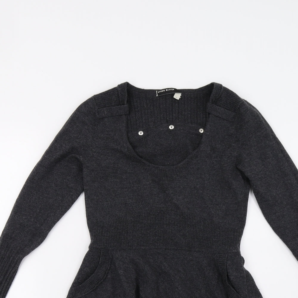 Karen Millen Womens Grey   Jumper Dress  Size XS