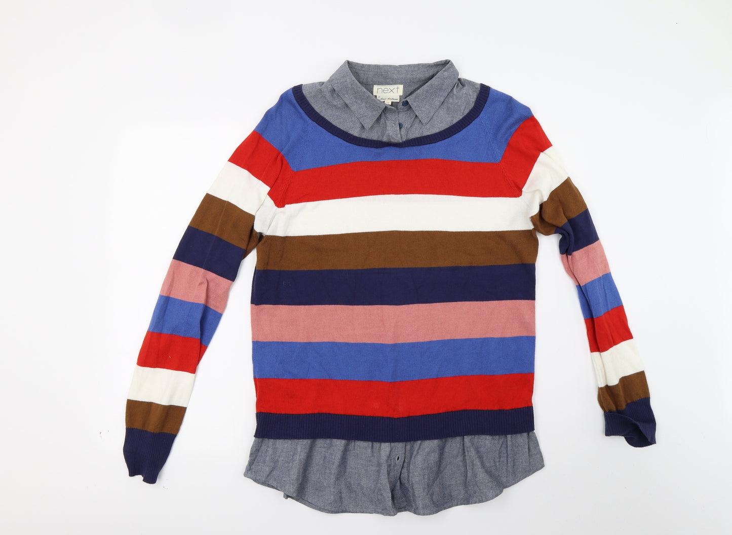 NEXT Womens Multicoloured Striped Knit Pullover Jumper Size 16
