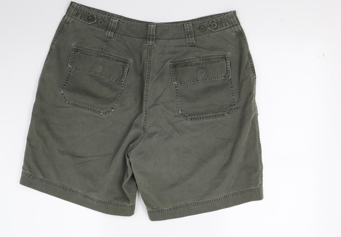 Marks and Spencer Womens Green  Denim Cargo Shorts Size 18