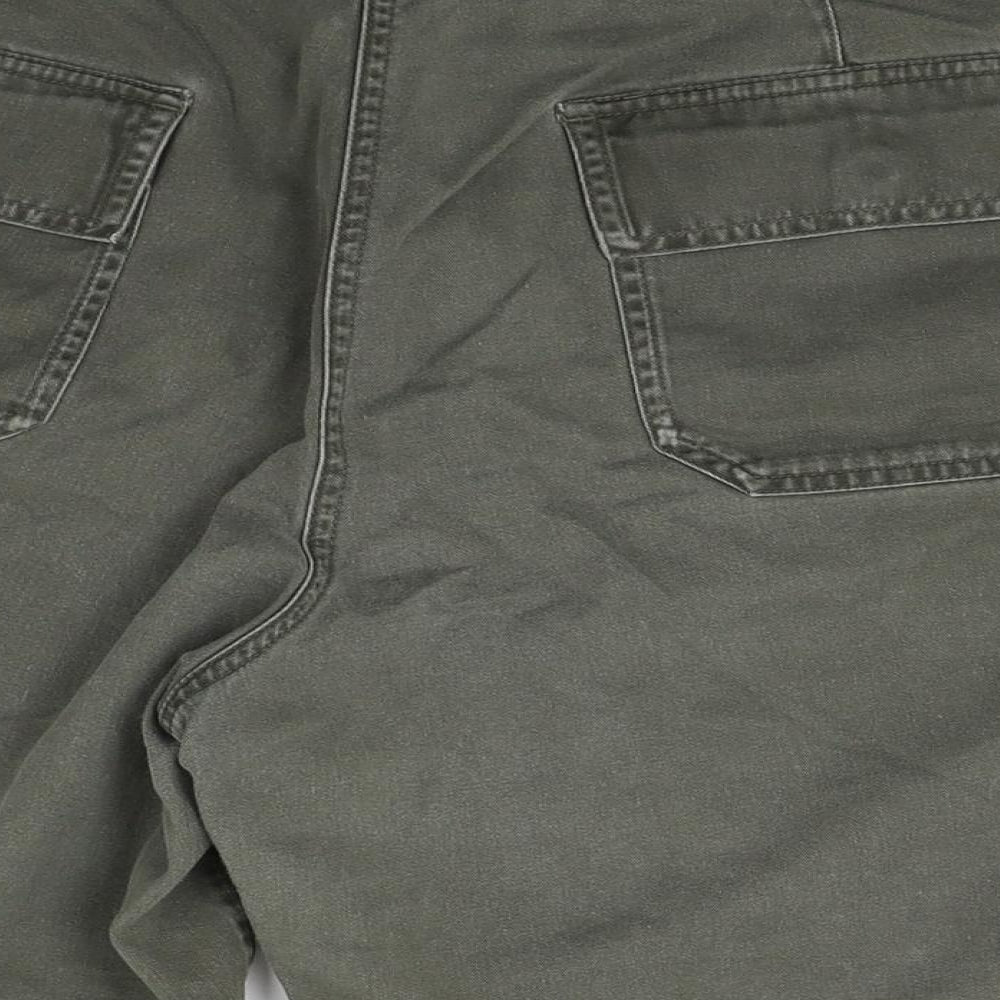Marks and Spencer Womens Green  Denim Cargo Shorts Size 18
