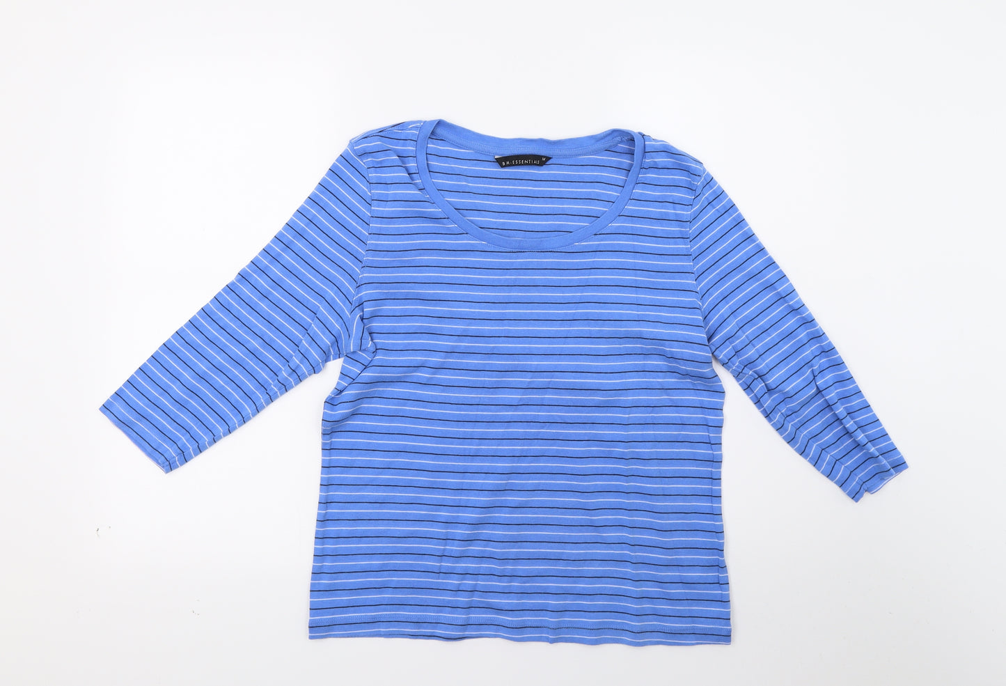 BM Womens Blue Striped  Pullover Sweatshirt Size 16