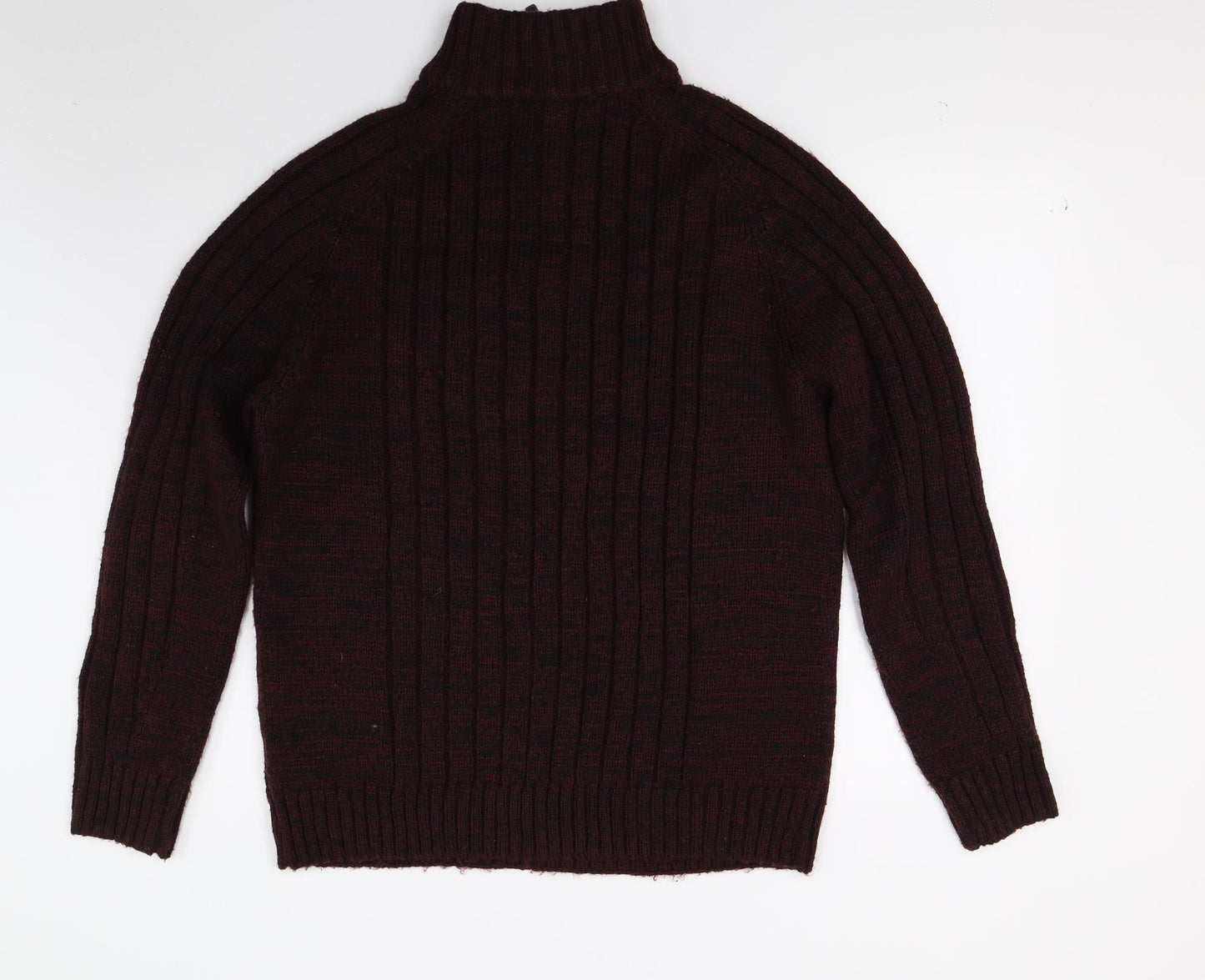 ACW85 Mens Red  Knit Henley Jumper Size L