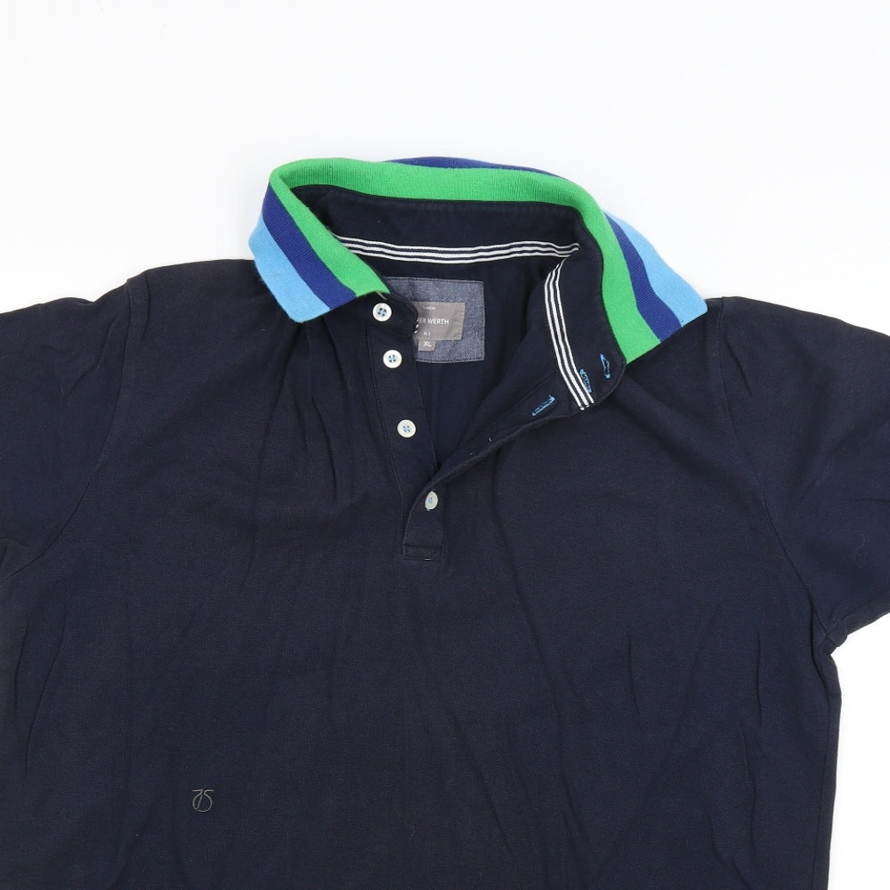 Peter Werth Mens Blue    T-Shirt Size XL