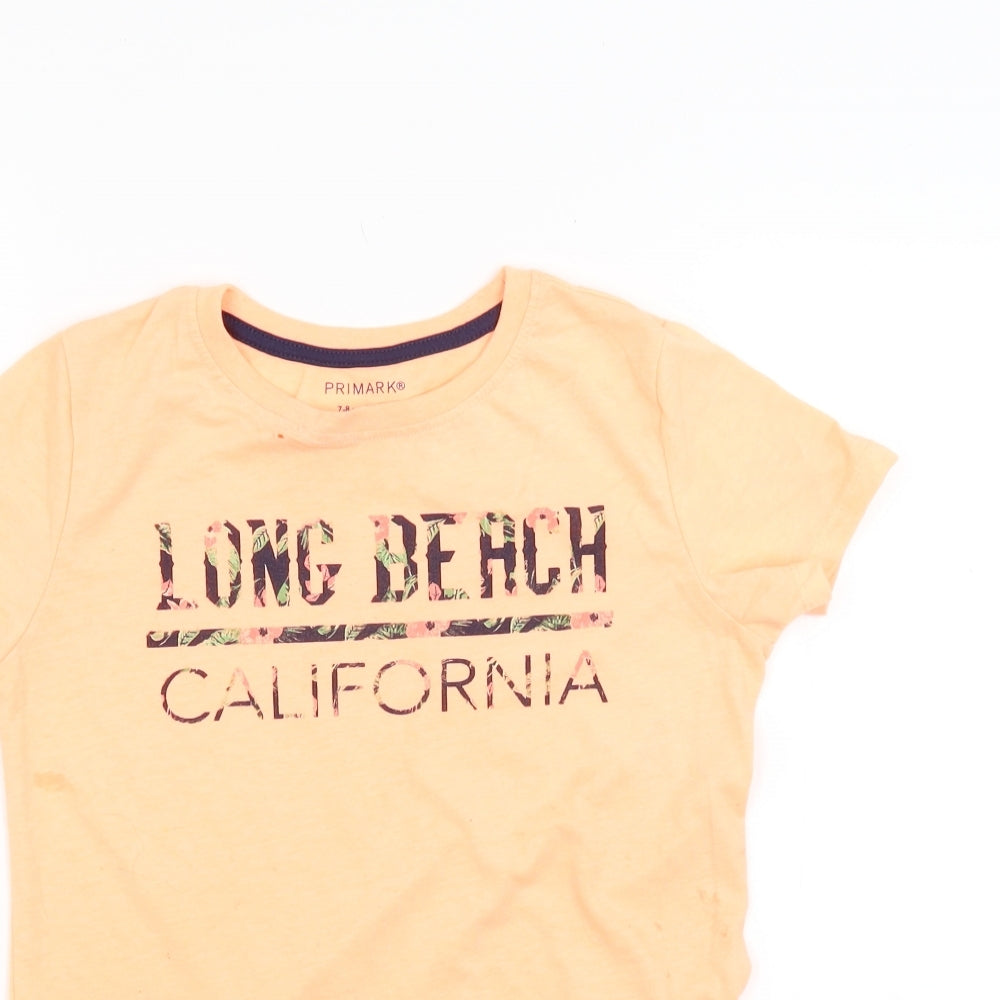 Primark Boys Orange   Basic T-Shirt Size 7-8 Years