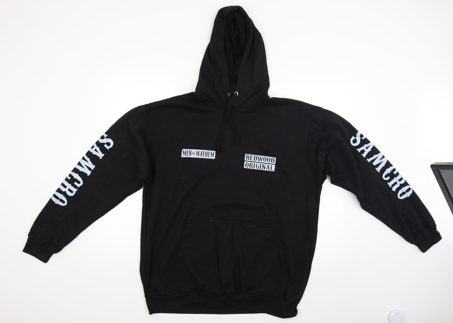 Stars and Stripes Mens Black   Pullover Hoodie Size XL  - sons of anarchy