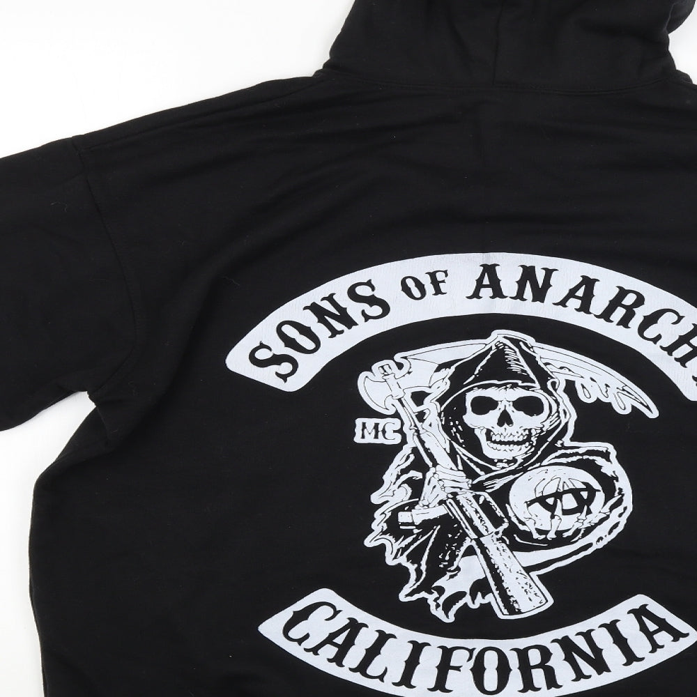 Stars and Stripes Mens Black   Pullover Hoodie Size XL  - sons of anarchy