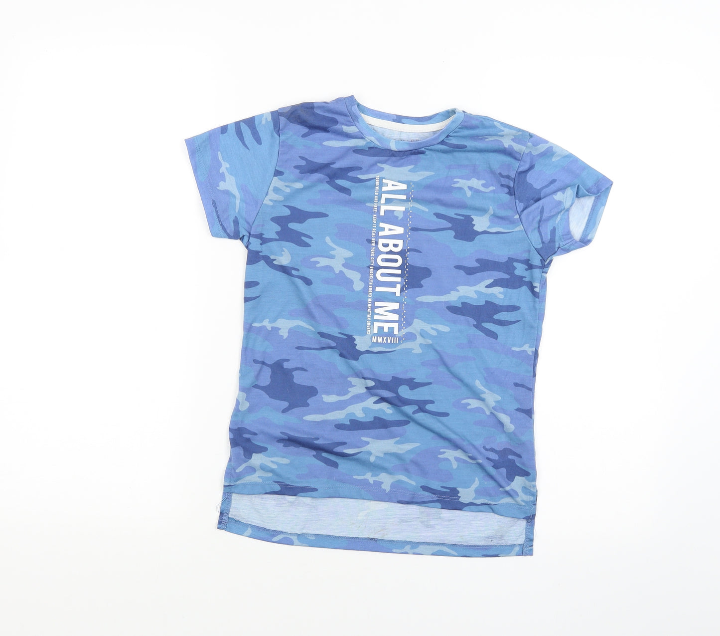Primark Boys Blue Camouflage  Basic T-Shirt Size 7-8 Years  - All about me