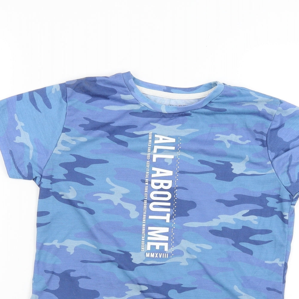 Primark Boys Blue Camouflage  Basic T-Shirt Size 7-8 Years  - All about me