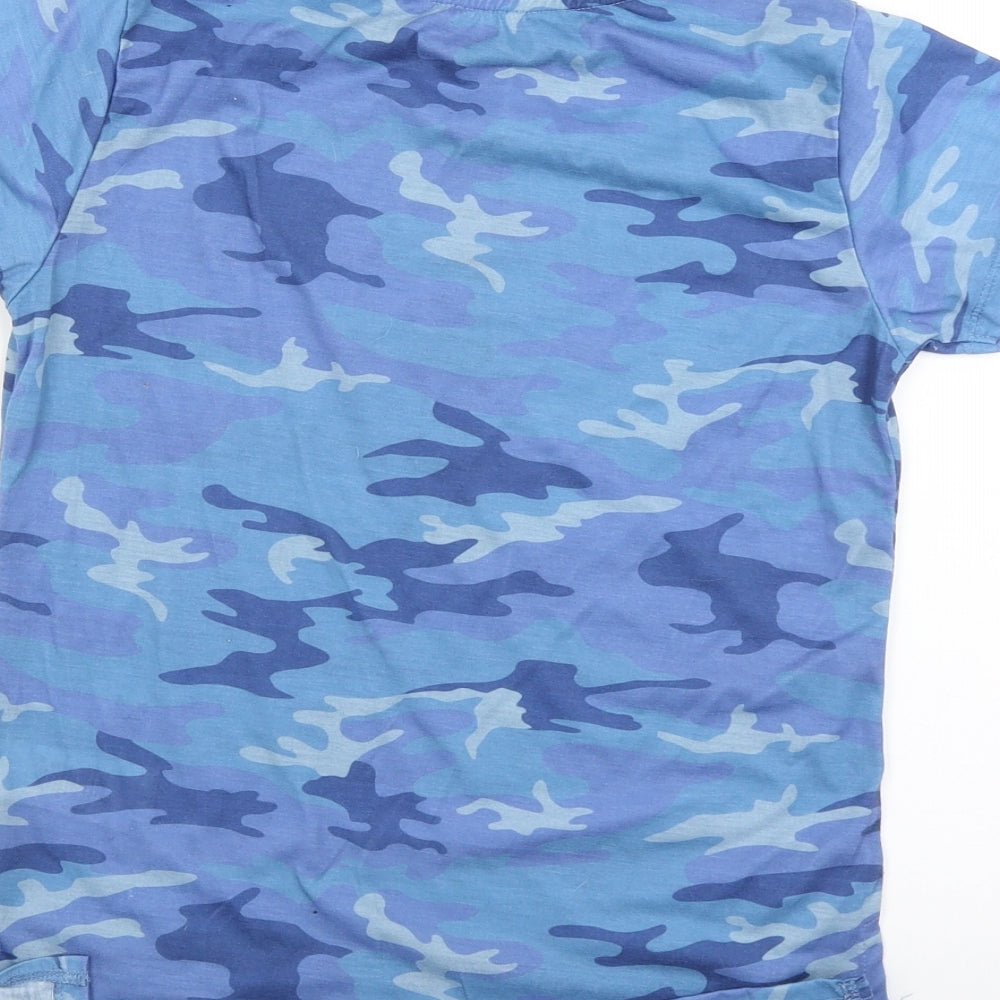 Primark Boys Blue Camouflage  Basic T-Shirt Size 7-8 Years  - All about me