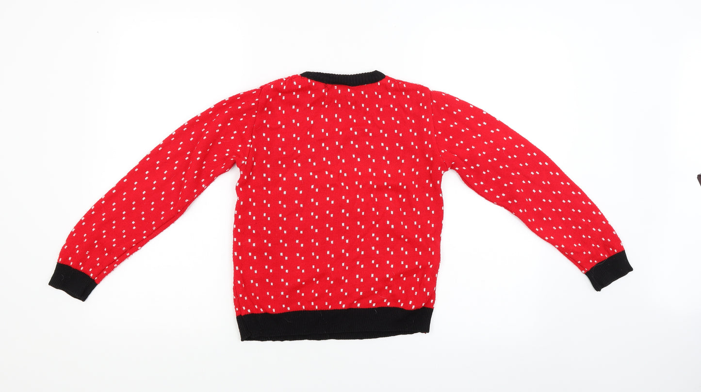 Manchester United Boys Red   Pullover Jumper Size 8-9 Years  - man united christmas