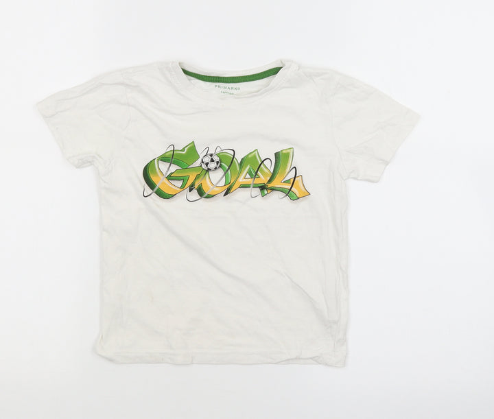 Primark Boys White Basic T-Shirt Size 5-6 Years