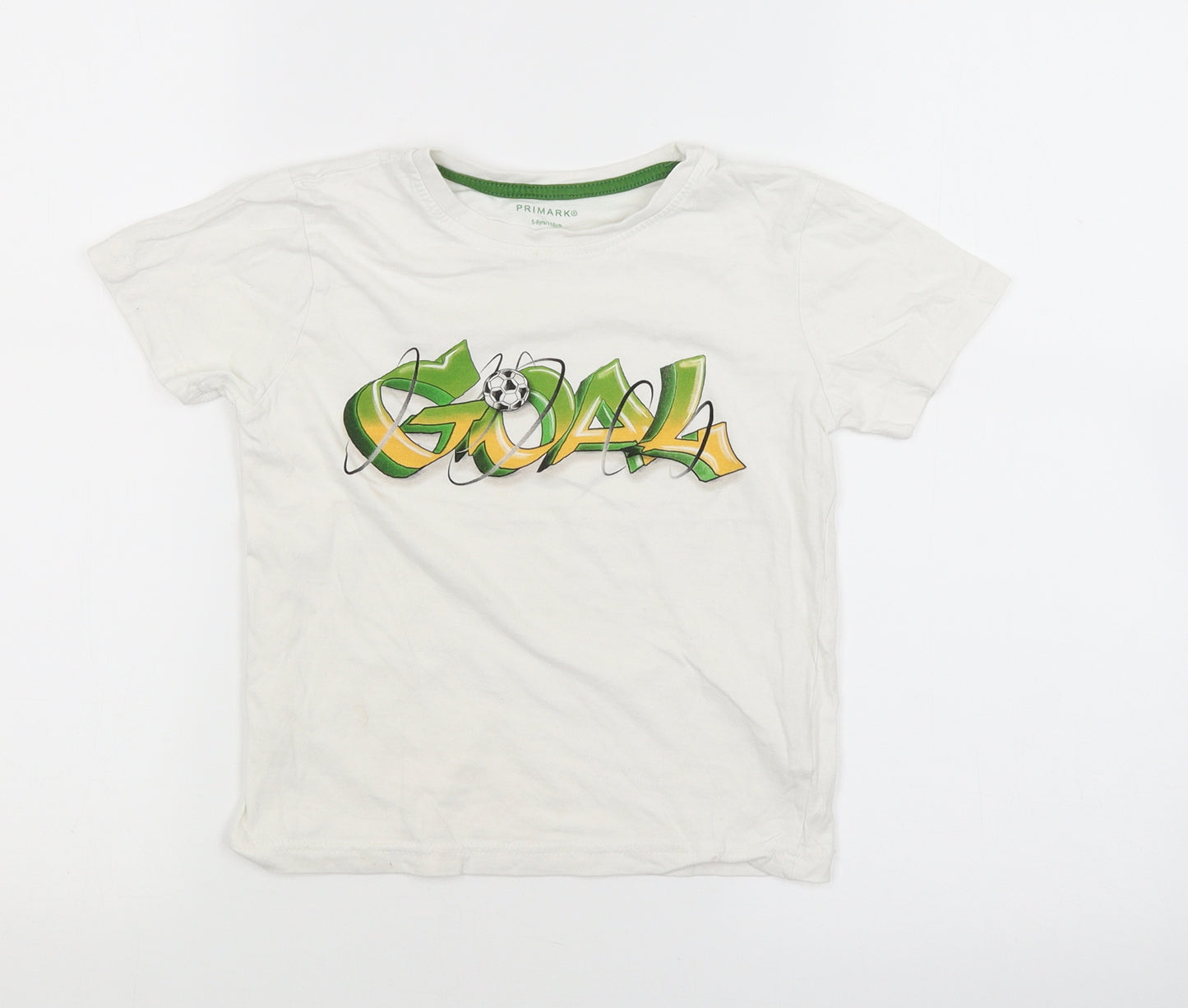 Primark Boys White   Basic T-Shirt Size 5-6 Years