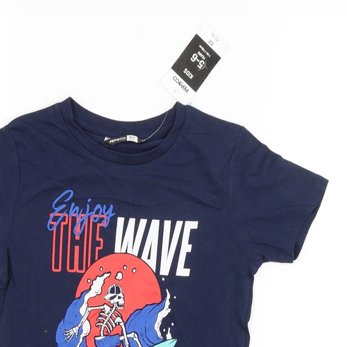 Pep&co Boys Blue   Basic T-Shirt Size 5-6 Years  - surf