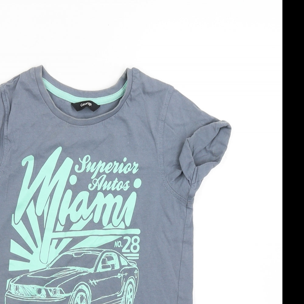 George Boys Grey   Basic T-Shirt Size 7-8 Years