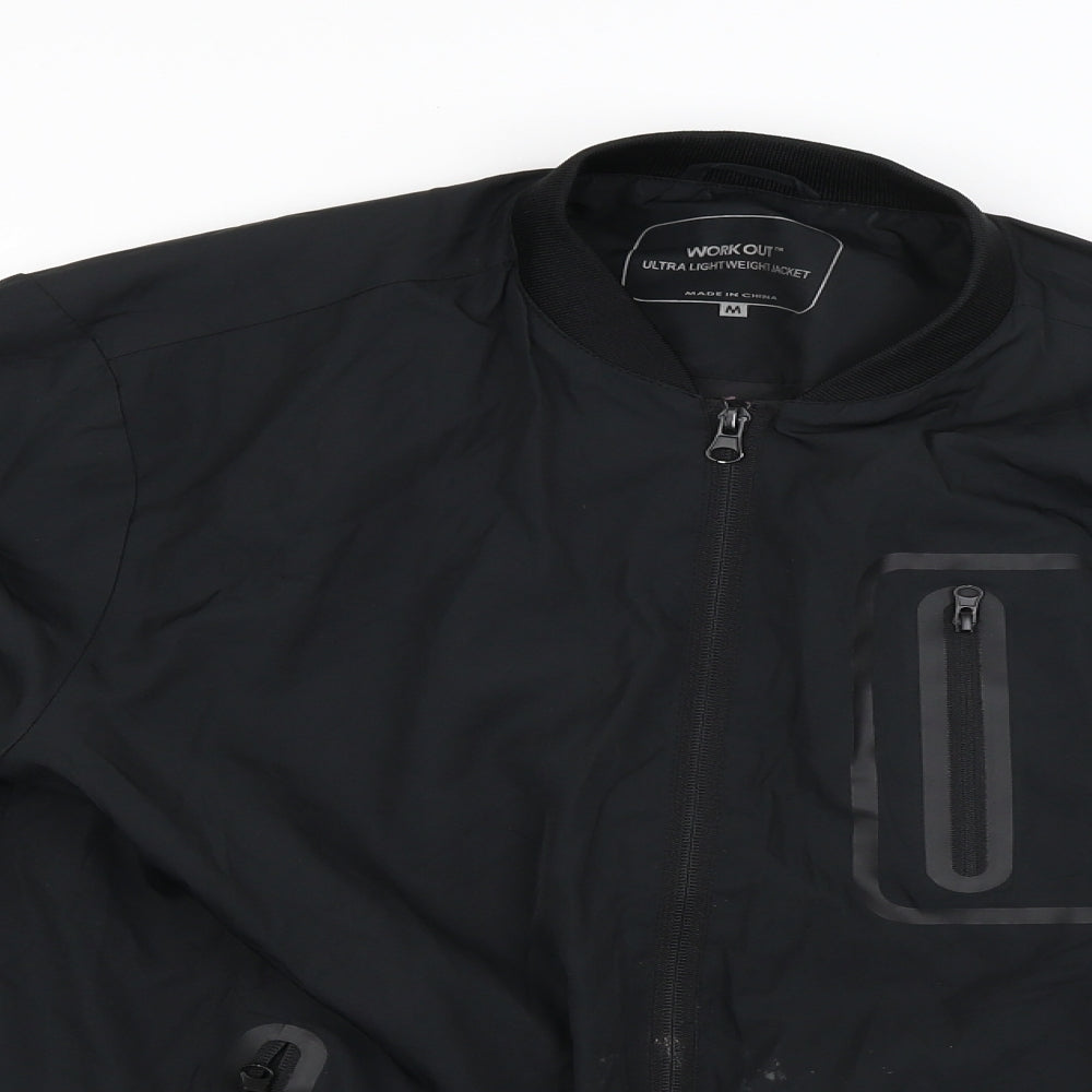 work out Mens Black   Windbreaker Jacket Size M