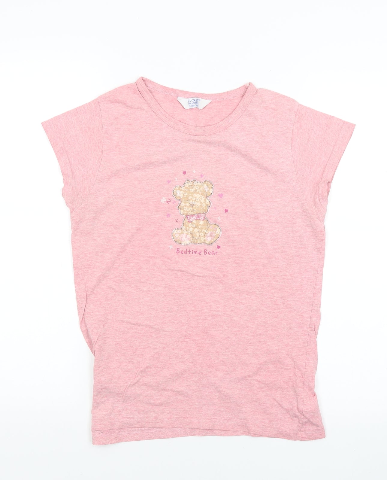 Secret Womens Pink Solid  Babydoll Pyjama Top Size 8