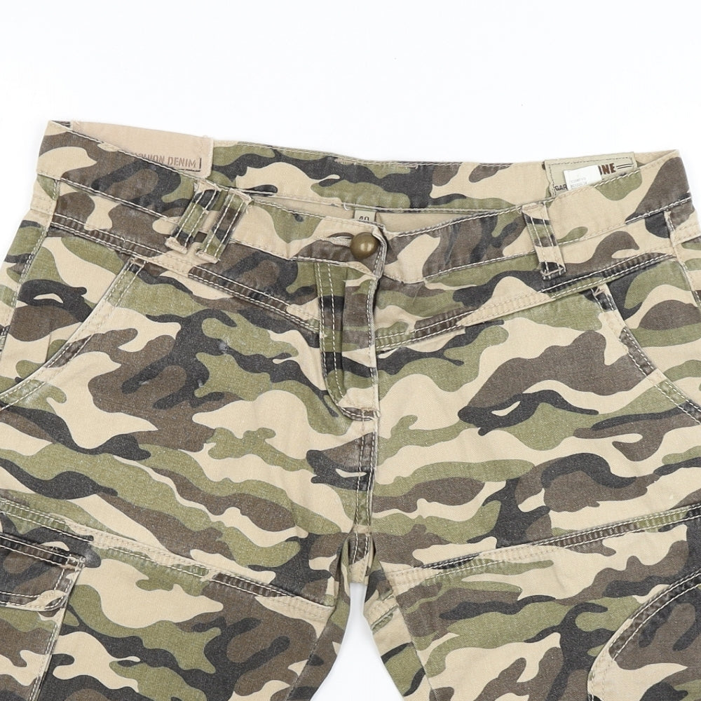 The One Womens Beige Camouflage  Cargo Shorts Size 40