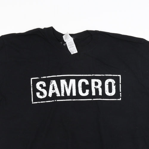 Gilden Mens Black    T-Shirt Size XL
