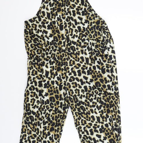 SheIn Womens Brown Animal Print  Playsuit One-Piece Size S