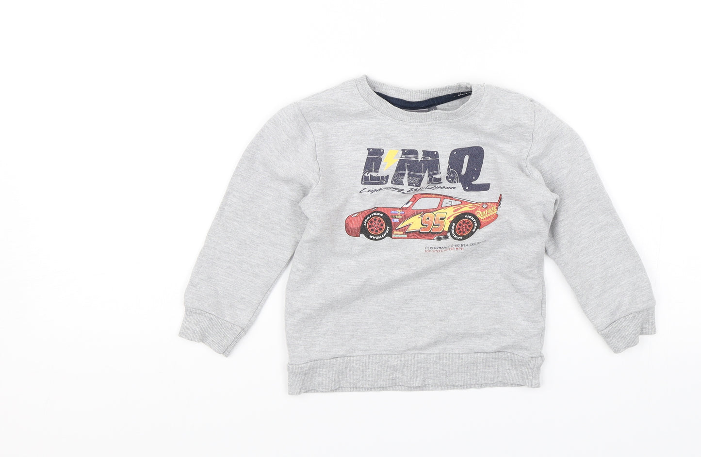 Preworn Boys Grey   Pullover Jumper Size 3 Years  - Car