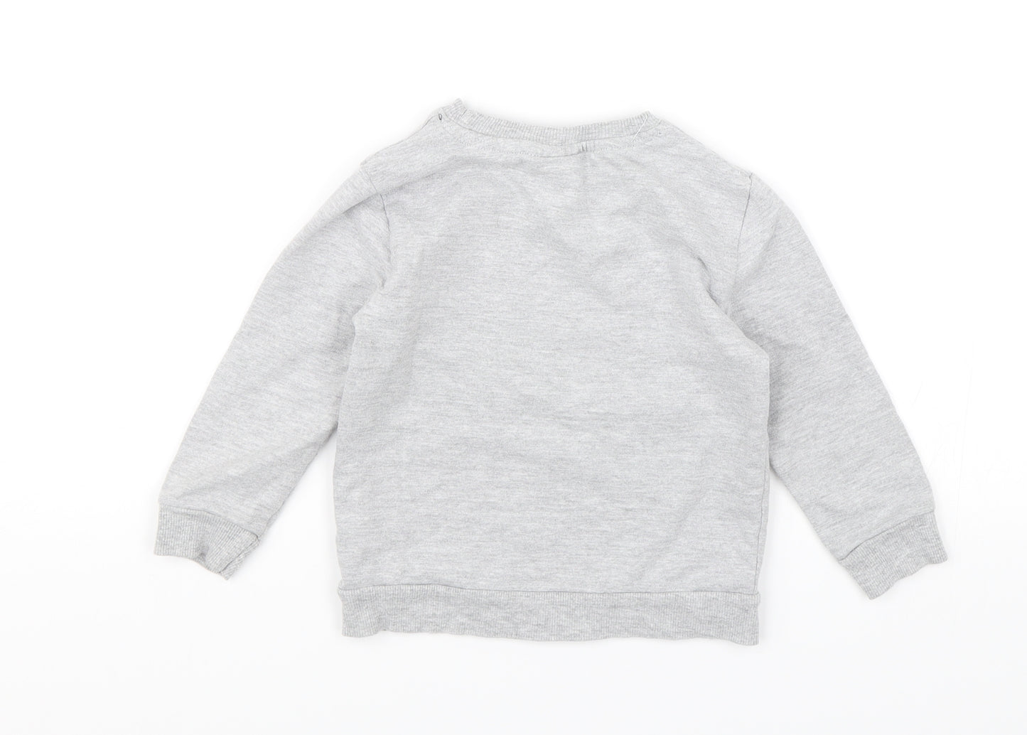 Preworn Boys Grey   Pullover Jumper Size 3 Years  - Car