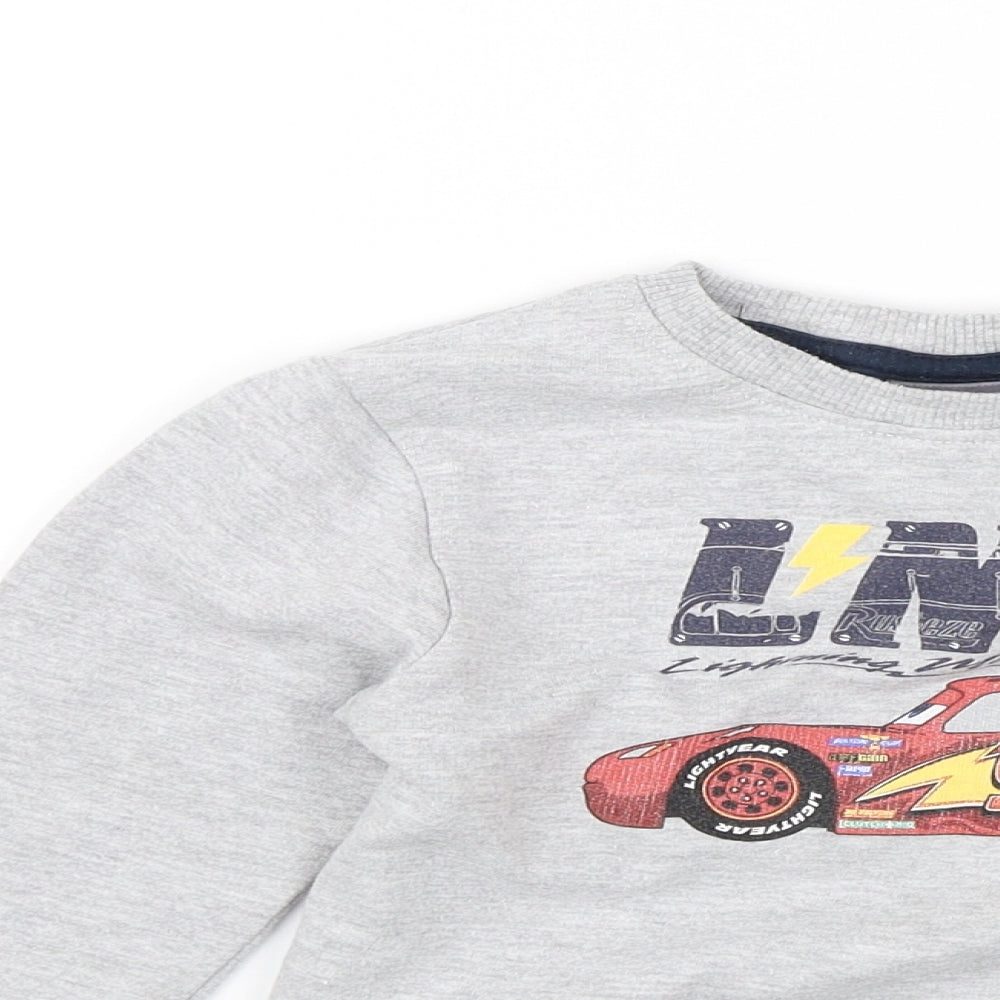 Preworn Boys Grey   Pullover Jumper Size 3 Years  - Car