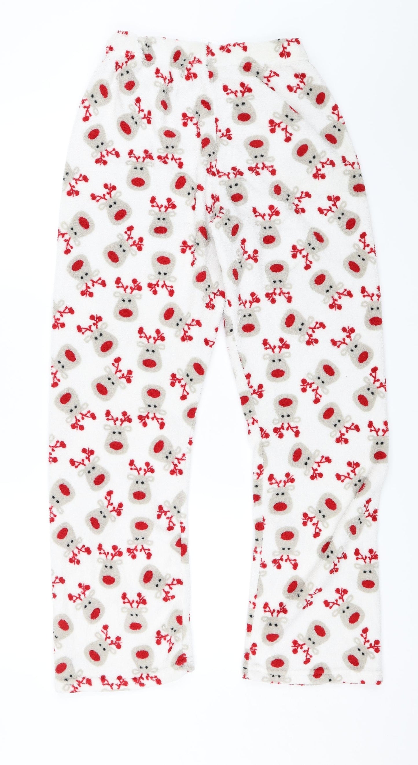 Love to Lounge Womens White Solid   Lounge Pants Size S  - Reindeer
