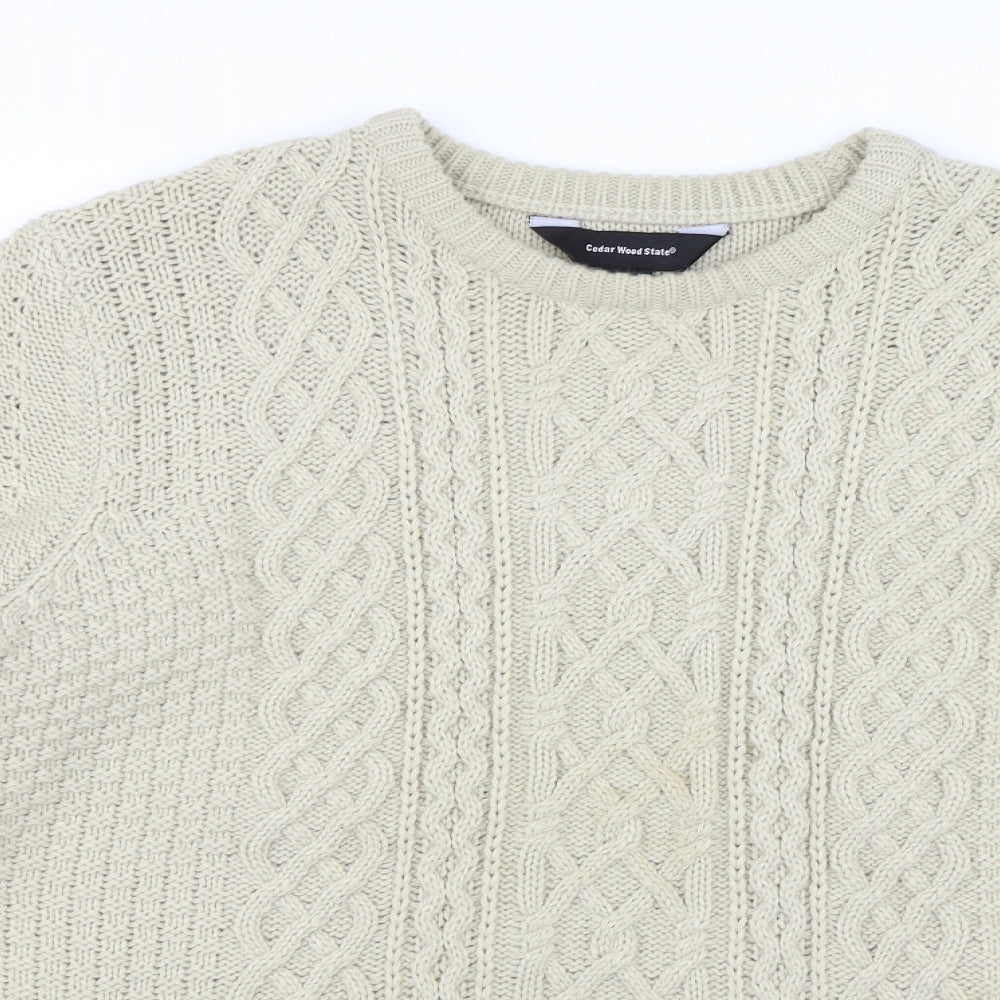 Cedar Wood State Mens Beige   Pullover Jumper Size L