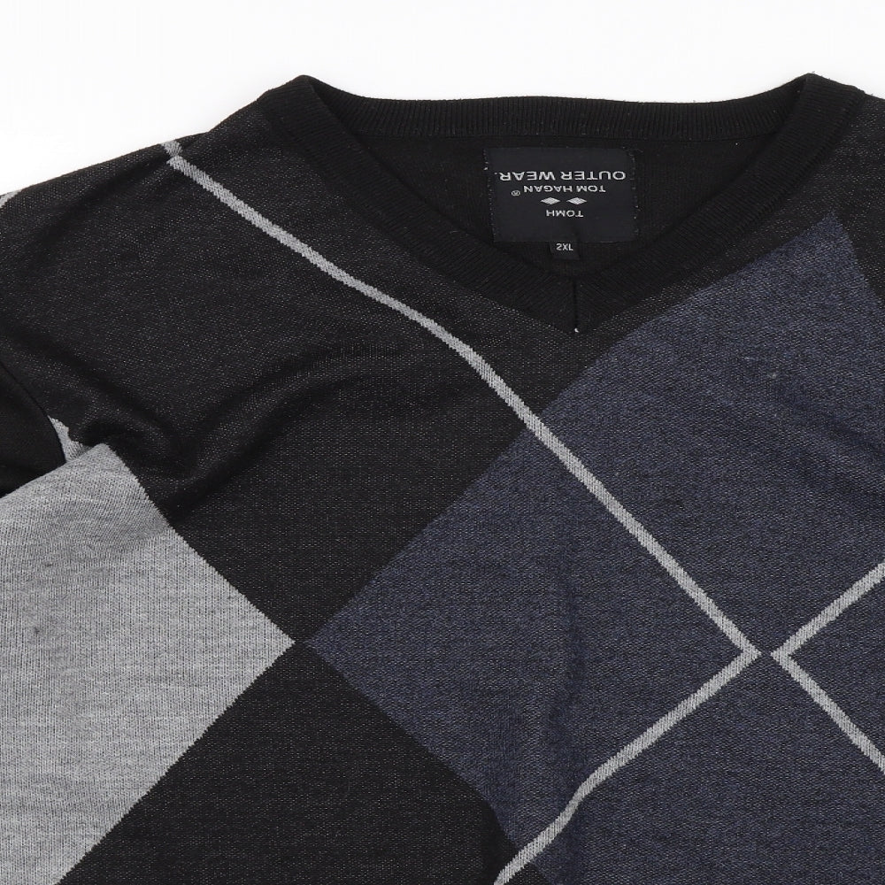 Tom Hagan Mens Black   Pullover Jumper Size 2XL