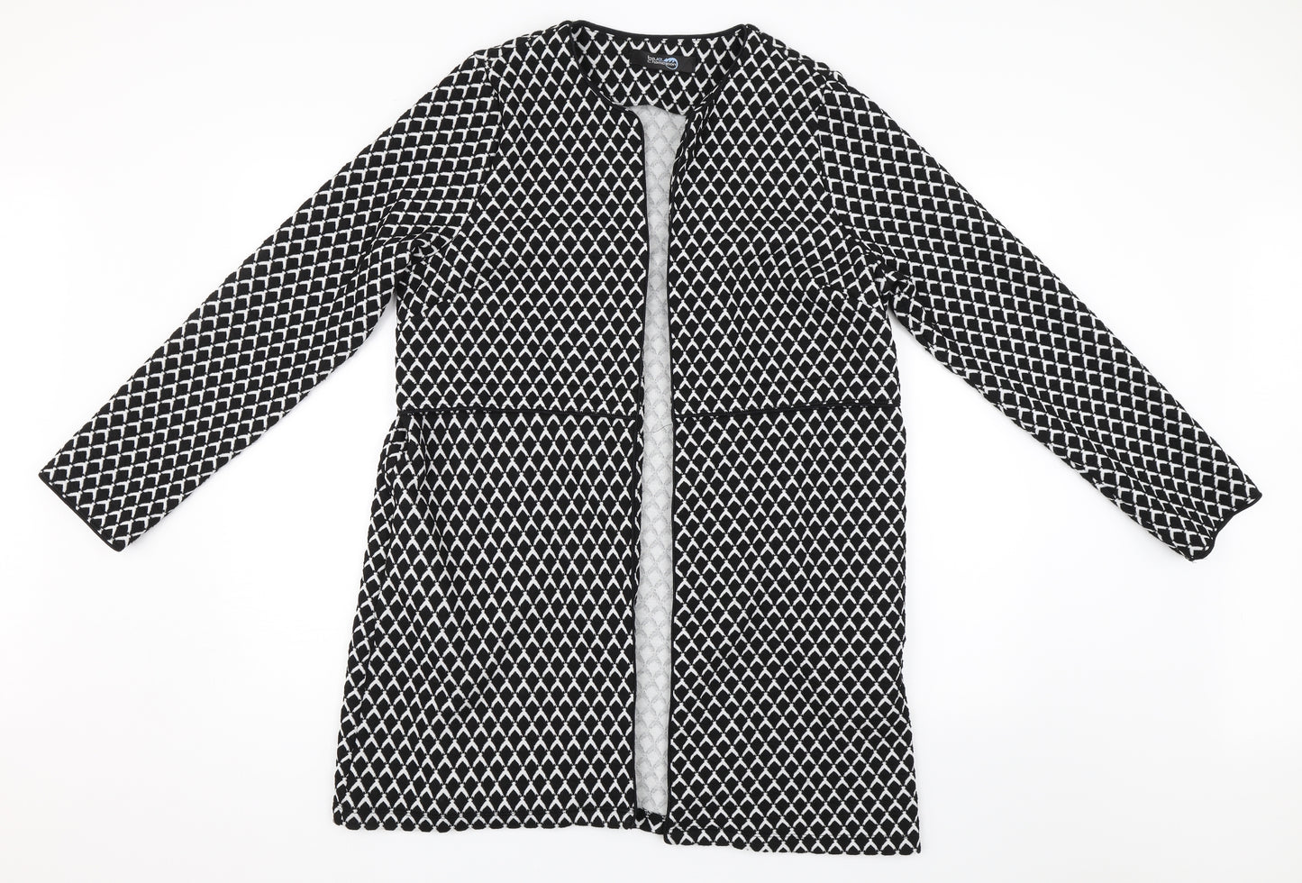 Blue Chameleon Womens Black Geometric  Jacket  Size M