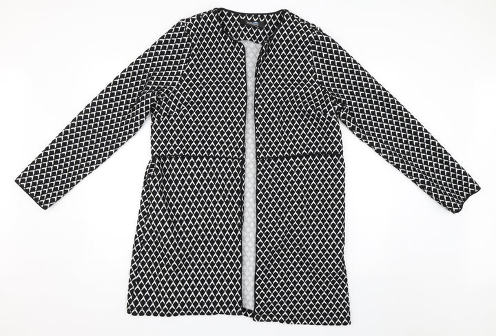 Blue Chameleon Womens Black Geometric  Jacket  Size M
