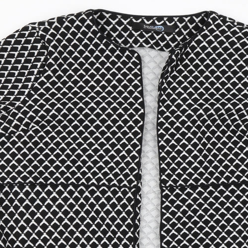 Blue Chameleon Womens Black Geometric  Jacket  Size M