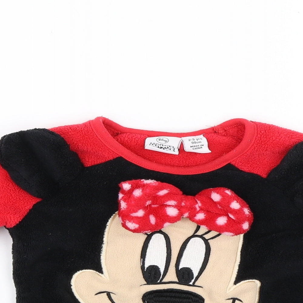 Disney Girls Black   Pullover Jumper Size 2-3 Years  - Minnie Mouse