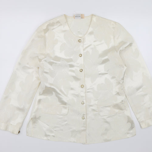FO58 Womens White Floral  Jacket  Size 12