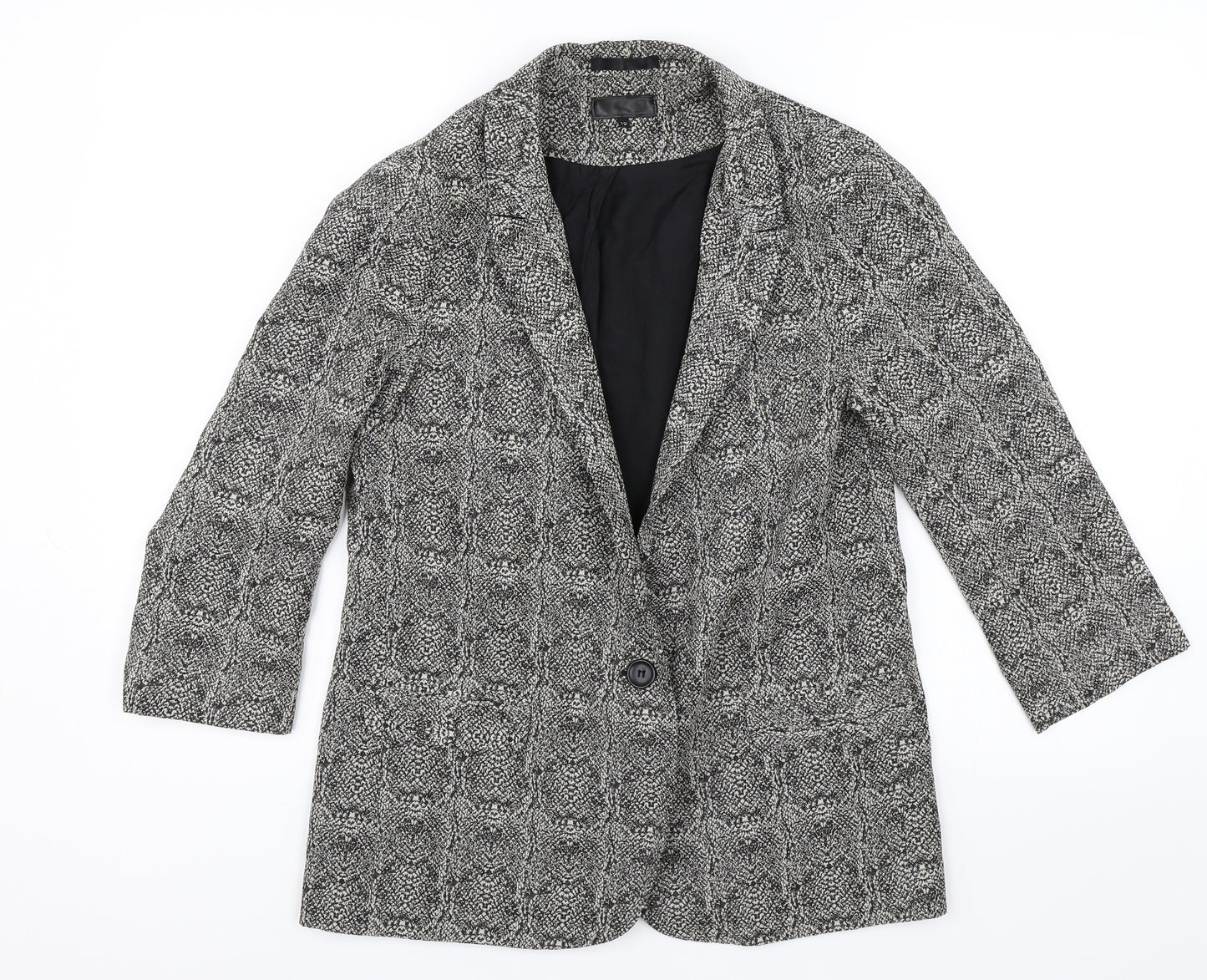 Preworn Womens Black Animal Print  Jacket  Size 12