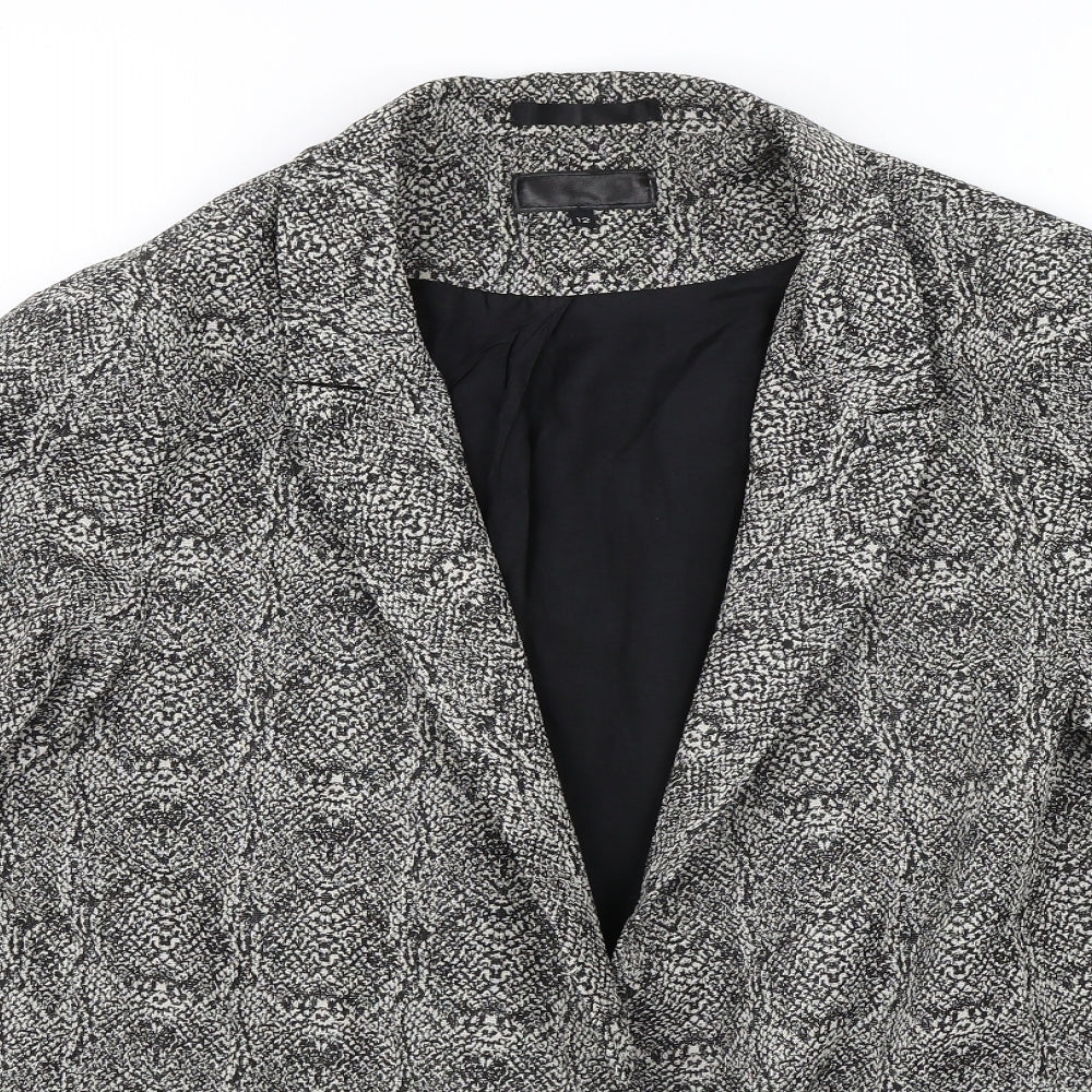 Preworn Womens Black Animal Print  Jacket  Size 12