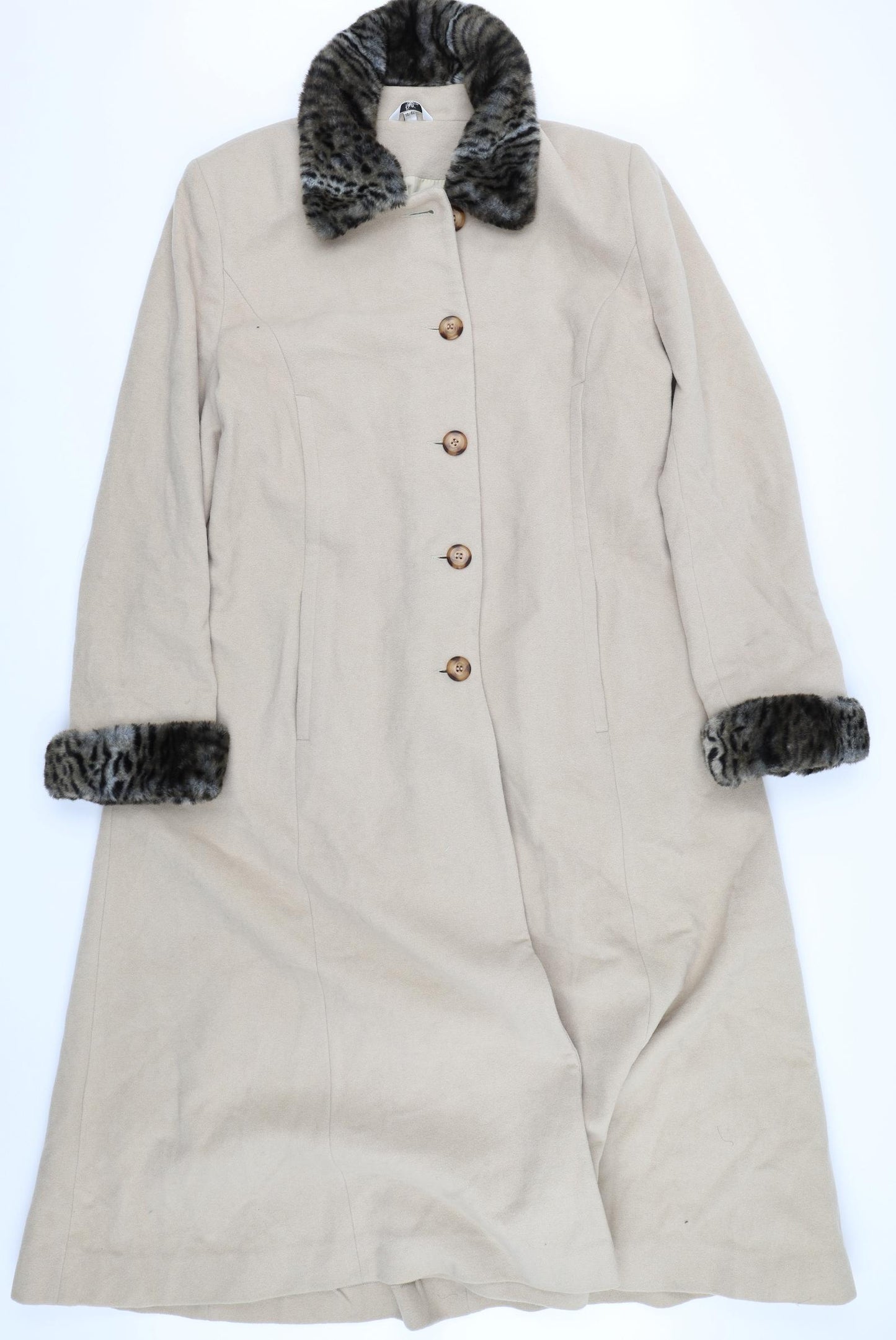 Klass Collection Womens Beige   Trench Coat Jacket Size 16