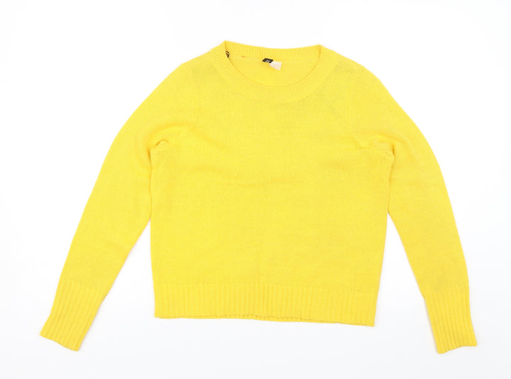Divided Womens Yellow   Pullover Jumper Size XS