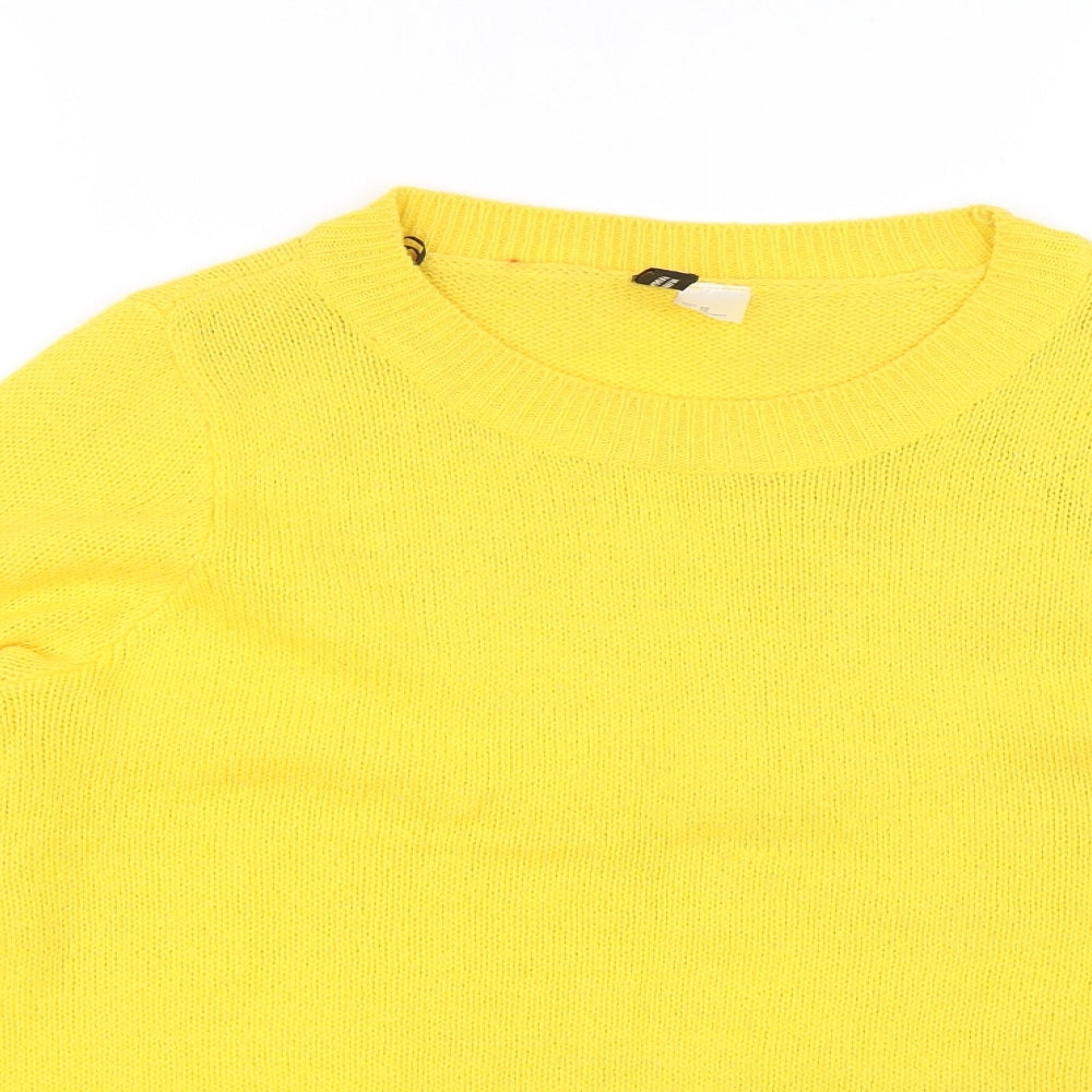 Divided Womens Yellow   Pullover Jumper Size XS