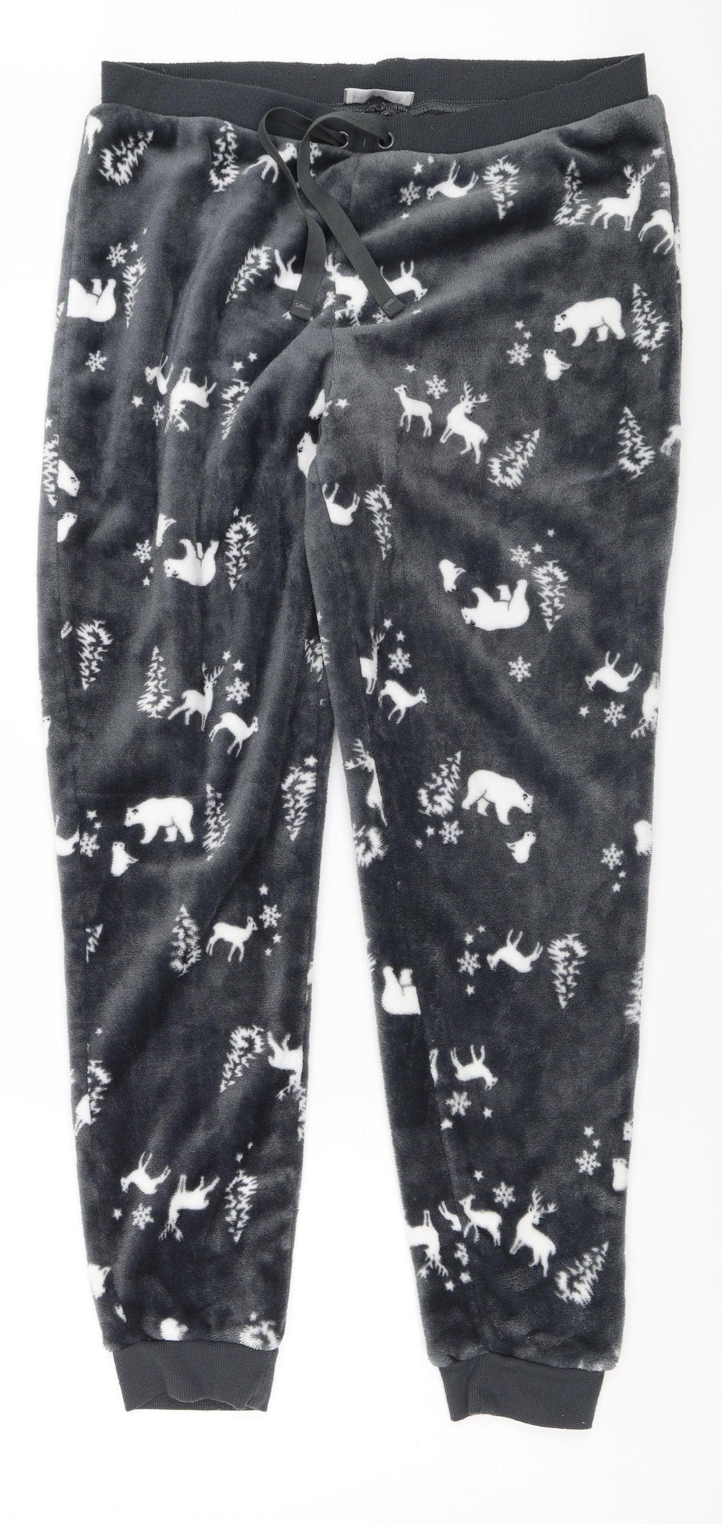 New Look Womens Grey Solid   Lounge Pants Size 16  - Polar bears